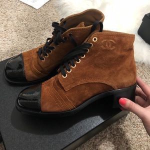 BRAND NEW CHANEL LACE UP BOOTIES